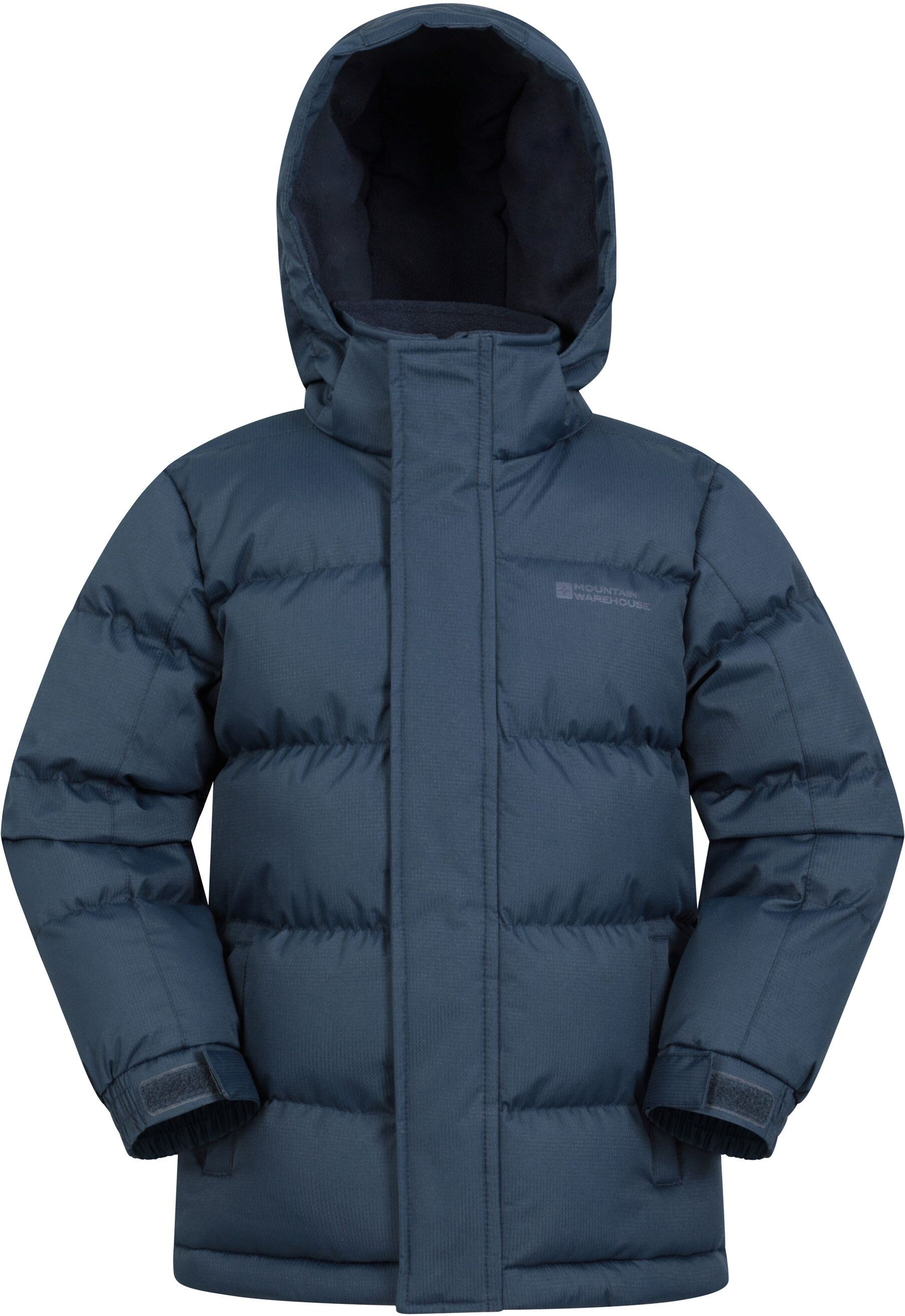 Mountain Warehouse Boys 'Snow Ii' Kids Padded Jacket With Two Side Pockets Ripstop Fabric Water Resistant Coat Dark Blue - Size 5-6y