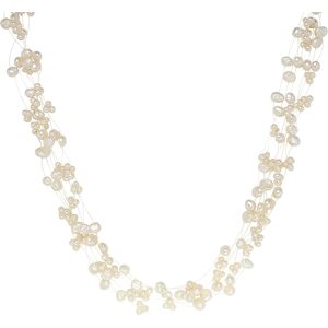 Valero Pearls Womens Fresh Water Cultured Pearl Necklace - White Sterling Silver - One Size