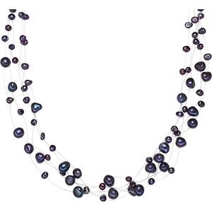 Valero Pearls Womens Fresh Water Cultured Pearl Necklace - Blue Sterling Silver - One Size