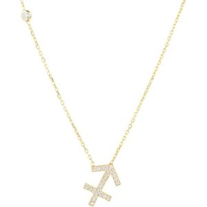 Latelita Womens Zodiac Star Sign Pendant Necklace Gold Sagittarius Sterling Silver - One Size