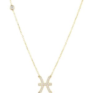 Latelita Womens Zodiac Star Sign Pendant Necklace Gold Pisces Sterling Silver - One Size