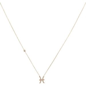 Latelita Womens Zodiac Star Sign Pendant Necklace Rose Gold Pisces - White Sterling Silver - One Size