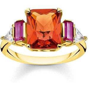Thomas Sabo Unisex Colourful Stones Ring In Gold Recycled Material - Size T 1/2