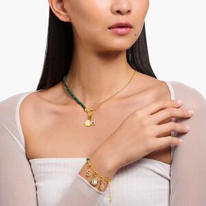 Thomas Sabo Unisex Charm Necklace With Beads In Gold Recycled Material - One Size