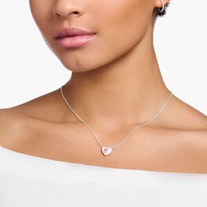Thomas Sabo Unisex Heart Necklace In White & Silver Recycled Material - One Size