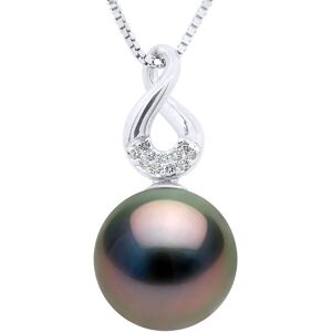 Ateliers Saint Germain Womens Pendant Eight Diamonds 0,03 Cts - Quality Hsi - White Gold - Real Cultured Tahiti Pearl Round 9-9 Mm - One Size Ateliers Saint Germain Womens Pendant Eight Diamonds 0,03 Cts - Quality Hsi - White Gold - Real Cultured Tahiti Pearl Round 9-9 Mm - One Size