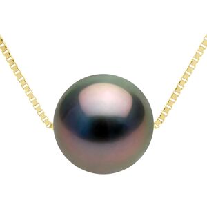 Ateliers Saint Germain Womens Necklace Real Cultured Tahiti Pearl Passing Through Round 10-11 Mm - Yellow Gold - One Size Ateliers Saint Germain Womens Necklace Real Cultured Tahiti Pearl Passing Through Round 10-11 Mm - Yellow Gold - One Size