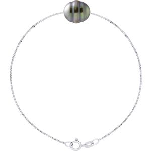 Ateliers Saint Germain Womens Bracelet Love Links Link Venetian Of Silver 925 Adorned With A Real Cultured Tahiti Pearl Circled 10-11 Mm - One Size Ateliers Saint Germain Womens Bracelet Love Links Link Venetian Of Silver 925 Adorned With A Real Cultured Tahiti Pearl Circled 10-11 Mm - One Size