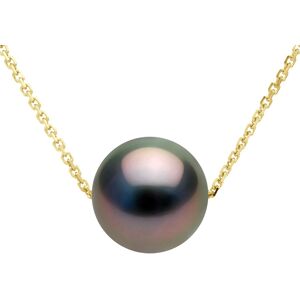 Ateliers Saint Germain Womens Necklace Real Cultured Tahiti Pearl Passing Through Round 8-9 Mm - Yellow Gold - One Size Ateliers Saint Germain Womens Necklace Real Cultured Tahiti Pearl Passing Through Round 8-9 Mm - Yellow Gold - One Size