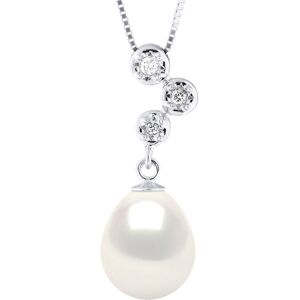 Ateliers Saint Germain Womens Necklace Jewelry Diamonds 0,06 Cts - Quality Hsi White Gold And Real Cultured Freshwater Pearl Pear 9-10 Mm - One Size Ateliers Saint Germain Womens Necklace Jewelry Diamonds 0,06 Cts - Quality Hsi White Gold And Real Cultured Freshwater Pearl Pear 9-10 Mm - One Size