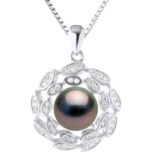 Ateliers Saint Germain Womens Necklace Jewelry - Real Cultured Tahiti Pearl Round 8-9 Mm - Black Silver - One Size Ateliers Saint Germain Womens Necklace Jewelry - Real Cultured Tahiti Pearl Round 8-9 Mm - Black Silver - One Size