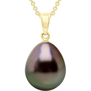 Ateliers Saint Germain Womens Beaded Pendant - Yellow Gold 375 -Real Cultured Tahiti Pearl Pear 11-12 Mm - One Size Ateliers Saint Germain Womens Beaded Pendant - Yellow Gold 375 -Real Cultured Tahiti Pearl Pear 11-12 Mm - One Size