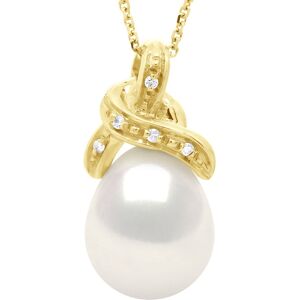 Ateliers Saint Germain Womens Necklace Beaded Pendant Knot Yellow Gold And Diamonds 0.04 Cts Real Freshwater Pearl Pear 9-10 Mm - One Size Ateliers Saint Germain Womens Necklace Beaded Pendant Knot Yellow Gold And Diamonds 0.04 Cts Real Freshwater Pearl Pear 9-10 Mm - One Size