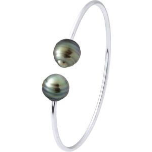 Ateliers Saint Germain Womens Bracelet - Silver 925 - 2 Real Cultured Tahiti Pearls Circled 9-10 Mm - Black - One Size Ateliers Saint Germain Womens Bracelet - Silver 925 - 2 Real Cultured Tahiti Pearls Circled 9-10 Mm - Black - One Size