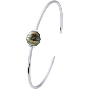 Ateliers Saint Germain Womens Bracelet - Silver 925 - Real Cultured Tahiti Pearl Circled 9-10 Mm - Black - One Size Ateliers Saint Germain Womens Bracelet - Silver 925 - Real Cultured Tahiti Pearl Circled 9-10 Mm - Black - One Size