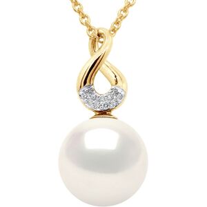 Ateliers Saint Germain Womens Pendant Eight Yellow Gold - Diamonds 0,03 Cts - Real Cultured Freshwater Pearl Round 9-10 Mm - One Size Ateliers Saint Germain Womens Pendant Eight Yellow Gold - Diamonds 0,03 Cts - Real Cultured Freshwater Pearl Round 9-10 Mm - One Size