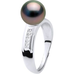 Ateliers Saint Germain Womens Ring Jewelry - Real Cultured Tahiti Pearl Round 8-9 Mm - Black Silver - One Size Ateliers Saint Germain Womens Ring Jewelry - Real Cultured Tahiti Pearl Round 8-9 Mm - Black Silver - One Size