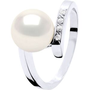 Ateliers Saint Germain Womens Ring Jewelry Diamond 0,04 Cts - Quality Hsi White Gold - Real Cultured Freshwater Pearl Round 8-9 Mm - Size I Ateliers Saint Germain Womens Ring Jewelry Diamond 0,04 Cts - Quality Hsi White Gold - Real Cultured Freshwater Pearl Round 8-9 Mm - Size I