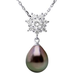 Ateliers Saint Germain Womens Necklace Jewelry - Real Cultured Tahiti Pearl Pear 9-10 Mm - Black Silver - One Size Ateliers Saint Germain Womens Necklace Jewelry - Real Cultured Tahiti Pearl Pear 9-10 Mm - Black Silver - One Size
