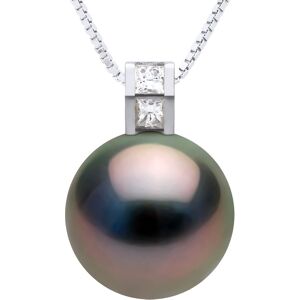 Ateliers Saint Germain Womens Pendant Jewelry Prestige Diamond 0.04 Cts - Size Princess - Real Cultured Tahiti Pearl Round 11-12 Mm - White White Gold - One Size Ateliers Saint Germain Womens Pendant Jewelry Prestige Diamond 0.04 Cts - Size Princess - Real Cultured Tahiti Pearl Round 11-12 Mm - White White Gold - One Size