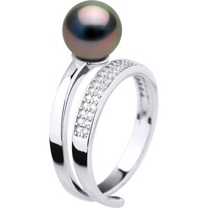 Ateliers Saint Germain Womens Ring Jewelry - Real Cultured Tahiti Pearl Round 8-9 Mm - Black Silver - One Size Ateliers Saint Germain Womens Ring Jewelry - Real Cultured Tahiti Pearl Round 8-9 Mm - Black Silver - One Size