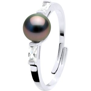 Ateliers Saint Germain Womens Ring Jewelry - Real Cultured Tahiti Pearl Round 8-9 Mm - Black Silver - One Size Ateliers Saint Germain Womens Ring Jewelry - Real Cultured Tahiti Pearl Round 8-9 Mm - Black Silver - One Size