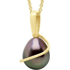 Ateliers Saint Germain Womens Beaded Pendant With Retour Yellow Gold 375 And Real Cultured Tahiti Pearl Pear 8-9 Mm - One Size Ateliers Saint Germain Womens Beaded Pendant With Retour Yellow Gold 375 And Real Cultured Tahiti Pearl Pear 8-9 Mm - One Size