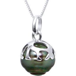 Ateliers Saint Germain Womens Beaded Pendant Ethnic - Real Cultured Tahiti Pearl Circled 9-10 Mm - White White Gold - One Size Ateliers Saint Germain Womens Beaded Pendant Ethnic - Real Cultured Tahiti Pearl Circled 9-10 Mm - White White Gold - One Size