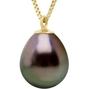 Ateliers Saint Germain Womens Necklace Real Cultured Tahiti Pearl Pear 9-10 Mm - Yellow Gold - One Size Ateliers Saint Germain Womens Necklace Real Cultured Tahiti Pearl Pear 9-10 Mm - Yellow Gold - One Size