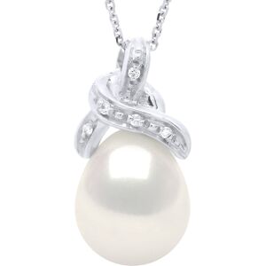 Ateliers Saint Germain Womens Necklace Beaded Pendant Knot White Gold And Diamonds 0.04 Cts Real Freshwater Pearl Pear 9-10 Mm - One Size Ateliers Saint Germain Womens Necklace Beaded Pendant Knot White Gold And Diamonds 0.04 Cts Real Freshwater Pearl Pear 9-10 Mm - One Size