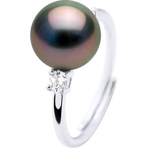 Ateliers Saint Germain Womens Ring Jewelry - Real Cultured Tahiti Pearl Round 8-9 Mm - Black Silver - One Size Ateliers Saint Germain Womens Ring Jewelry - Real Cultured Tahiti Pearl Round 8-9 Mm - Black Silver - One Size