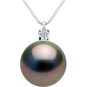 Ateliers Saint Germain Womens Necklace Jewelry Diamonds 0,03 Cts - Real Cultured Tahiti Pearl Round 9-10 Mm - White White Gold - One Size Ateliers Saint Germain Womens Necklace Jewelry Diamonds 0,03 Cts - Real Cultured Tahiti Pearl Round 9-10 Mm - White White Gold - One Size