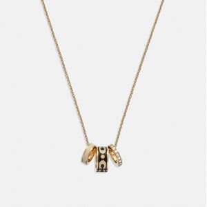 Coach Womens Kissing C Enamel Rondell Necklace - Black/gold - One Size Coach Womens Kissing C Enamel Rondell Necklace - Black/gold - One Size