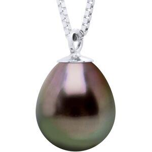 Ateliers Saint Germain Womens Necklace Link Venetian Of Silver 925 Rhodium Plated And Real Cultured Tahiti Pearl Pear 8-9 Mm - Black - One Size Ateliers Saint Germain Womens Necklace Link Venetian Of Silver 925 Rhodium Plated And Real Cultured Tahiti Pearl Pear 8-9 Mm - Black - One Size