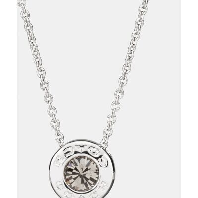 Coach Womens Open Circle Stone Necklace - Silver Metal - One Size Coach Womens Open Circle Stone Necklace - Silver Metal - One Size