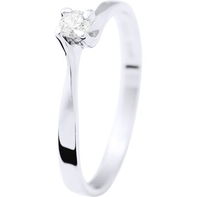 Diadema Model Solitaire Diamond 0.15 Cts White Gold Size 48-60 - Ring Diadema Model Solitaire Diamond 0.15 Cts White Gold Size 48-60 - Ring