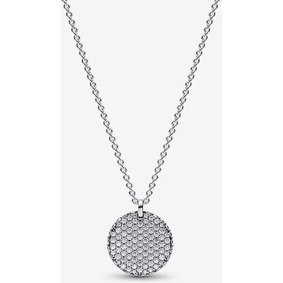 Pandora 'Timeless Pavé' Womens 925 Sterling Silver Chain With Pendant - 392632c01-45 - One Size Pandora 'Timeless Pavé' Womens 925 Sterling Silver Chain With Pendant - 392632c01-45 - One Size