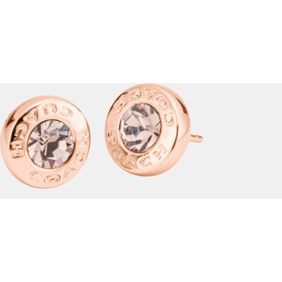Coach Womens Open Circle Stone Stud Earring Bag - Rose Gold Metal - One Size Coach Womens Open Circle Stone Stud Earring Bag - Rose Gold Metal - One Size