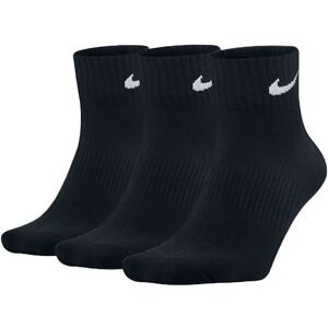 Nike Unisex Dry Cushion Everyday Ankle Socks (3 Pairs) In Black Cotton - Size Large
