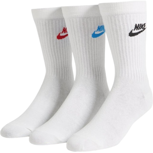 Nike Unisex Sportswear Everyday Essential Crew Socks 3 Pairs - White - Size Small