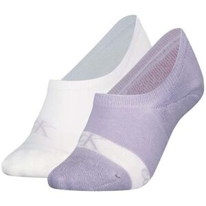 Calvin Klein 2 Pack Womens Invisible Socks Lilac/white - Multicolour - Size Uk 6-9