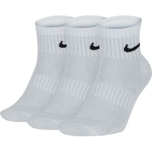 Nike Sx7677 Unisex Everyday Lightweight Training Ankle Socks White 3 Pairs Cotton - Size Large