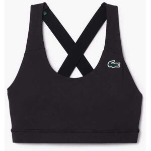 Lacoste Womens Sport Breathable Stretch Bralette In Black - Size X-Small