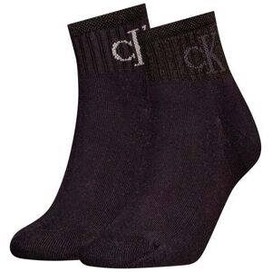Calvin Klein 2 Pack Trainer Womens Ankle Socks Black - Size 2-5