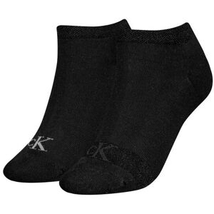 Calvin Klein 2 Pack Trainer Womens Ankle Socks Black - Size 2-5