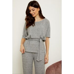 Sosandar Womens Grey Super Soft Short Sleeve Loungewear Top - Size Small Sosandar Womens Grey Super Soft Short Sleeve Loungewear Top - Size Small
