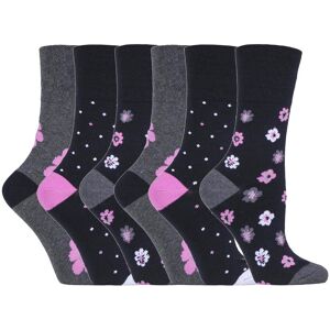 Gentle Grip Womens - 6 Pairs Ladies Non Elastic Socks - Solrh195 - Black Cotton - Size Uk 4-8 Gentle Grip Womens - 6 Pairs Ladies Non Elastic Socks - Solrh195 - Black Cotton - Size Uk 4-8