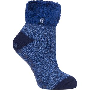 Heat Holders - Womens Thermal Slipper Bed Socks With Non Slip Grips - Indigo Blue Nylon - Size 4-6.5 Heat Holders - Womens Thermal Slipper Bed Socks With Non Slip Grips - Indigo Blue Nylon - Size 4-6.5