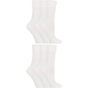 Gentle Grip Womens - 6 Pairs Of Ladies Diabetic Sock With Honey Comb Top And Hand Linked Toe Seams - White Cotton - Size Uk 4-8 Gentle Grip Womens - 6 Pairs Of Ladies Diabetic Sock With Honey Comb Top And Hand Linked Toe Seams - White Cotton - Size Uk 4-8