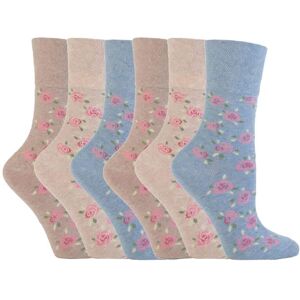 Gentle Grip Womens - 6 Pairs Ladies Non Elastic Socks - Gg46 - Beige Cotton - Size Uk 4-8 Gentle Grip Womens - 6 Pairs Ladies Non Elastic Socks - Gg46 - Beige Cotton - Size Uk 4-8